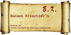 Balent Krisztián névjegykártya